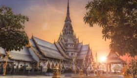 Temple under Sunset, Thailand